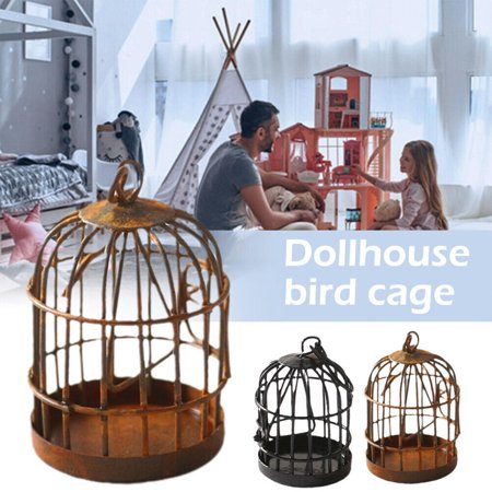 2PCS 1/12 Scale Miniature Bird Cage Model Furniture Decoration Accessories USA