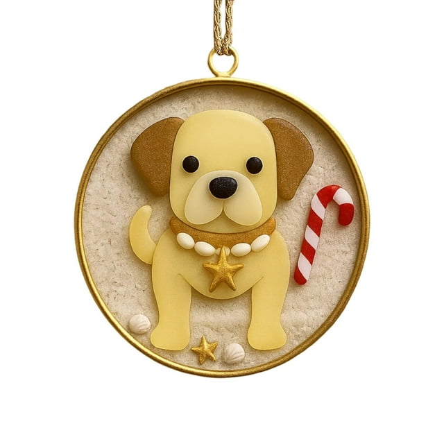 Christmas Coastals Dog Glass Decoration Christmas Tree Decoration