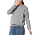 thumbnail image 2 of Sweaters for Girls Boys Size 2-14 Long Sleeve Crewneck Knitted Tops Toddlers Kids Casual Solid Color Pullover Warm Thicked Fleece Sweater, 2 of 6