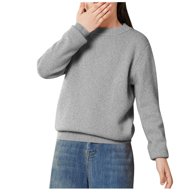 aidice Vêtements pour Tout-Petits Filles Garçons Chandail Col Rond Manches Longues Couleur Unie Décontracté Automne Chaud