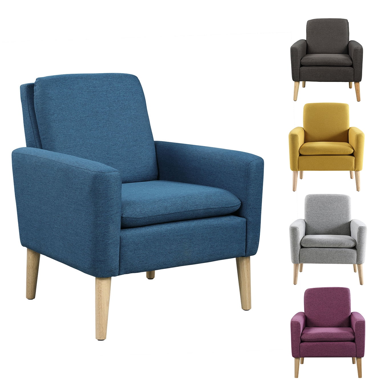 Lohoms Arm Lounge Chair, Modern Accent Fabric Chair Single Sofa Comfy