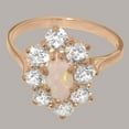 thumbnail image 5 of LBG British Made 14k Rose Gold Natural Opal & Cubic Zirconia Womens Engagement Ring - 33 size options - Size 4.75, 5 of 6