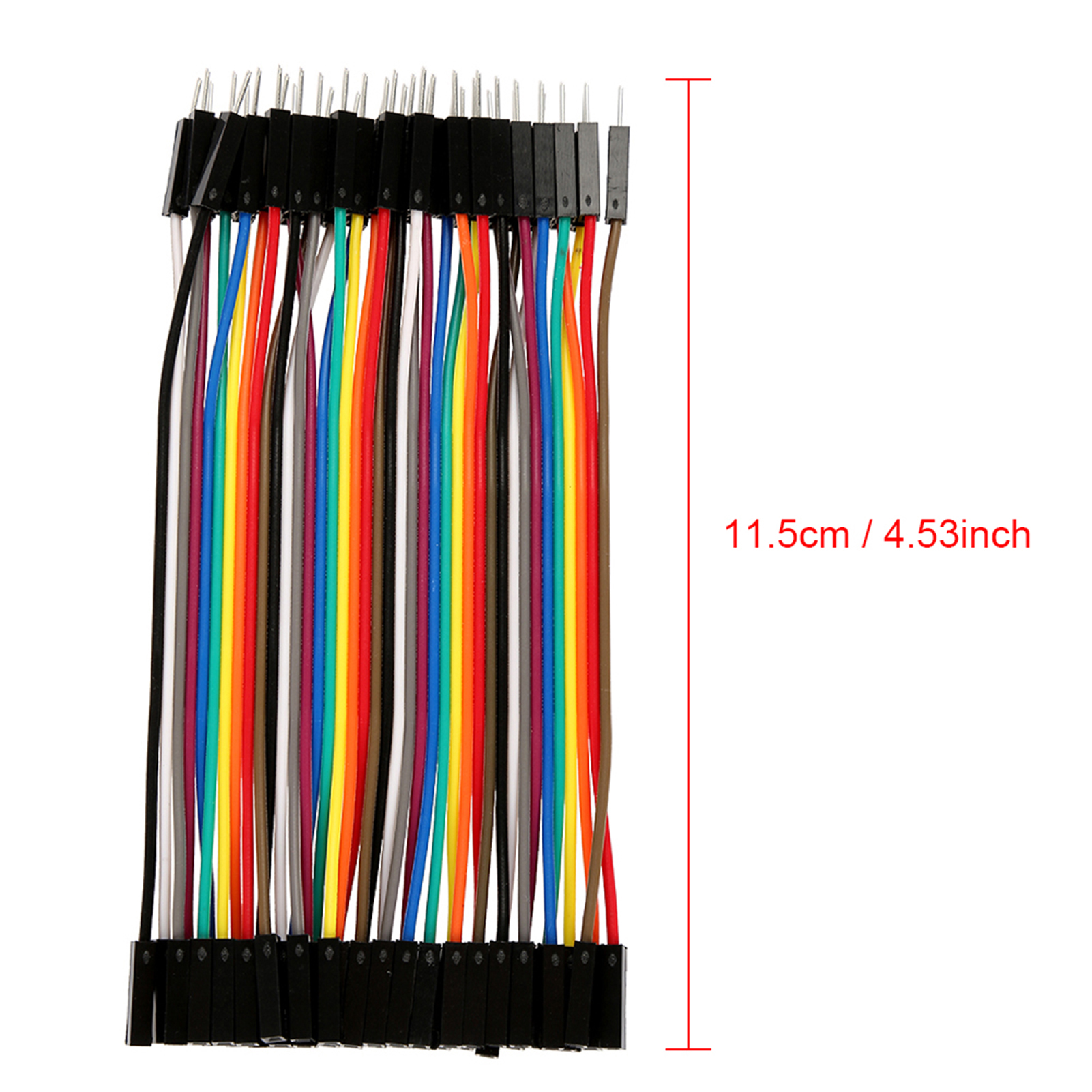 Fils De Raccordement 40 Broches Femelle-femelle - Lot De 5, Longueur 11,5 Cm - Pour Breadboard, Tests électroniques, Sans Soudure