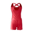 thumbnail image 3 of Womens One Piece Outfits Onesie Workout Romper Athletic Exercise Clothes for Gym Yoga With Back Zipper Pocket, 3 of 4