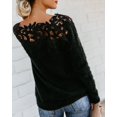 thumbnail image 5 of Pull-over Tricoté pour Femmes en Maille Décontractée Creux Haut Chemisier à Manches Longues, 5 of 5
