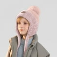 thumbnail image 2 of Gubotare Winter Hat Girls Girls Winter Beanie Hat with Double Knitted Pom Pom Warm Fleece Lined Knit Soft Skull Cap for Toddler Kids (Pink,4-10 Years), 2 of 5