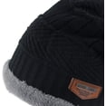 thumbnail image 5 of Morttic Men's Soft Stretch Knit Lined Thick Warm Ski Cap Women Winter Wool Slouchy Beanies Hat,Black, 5 of 6