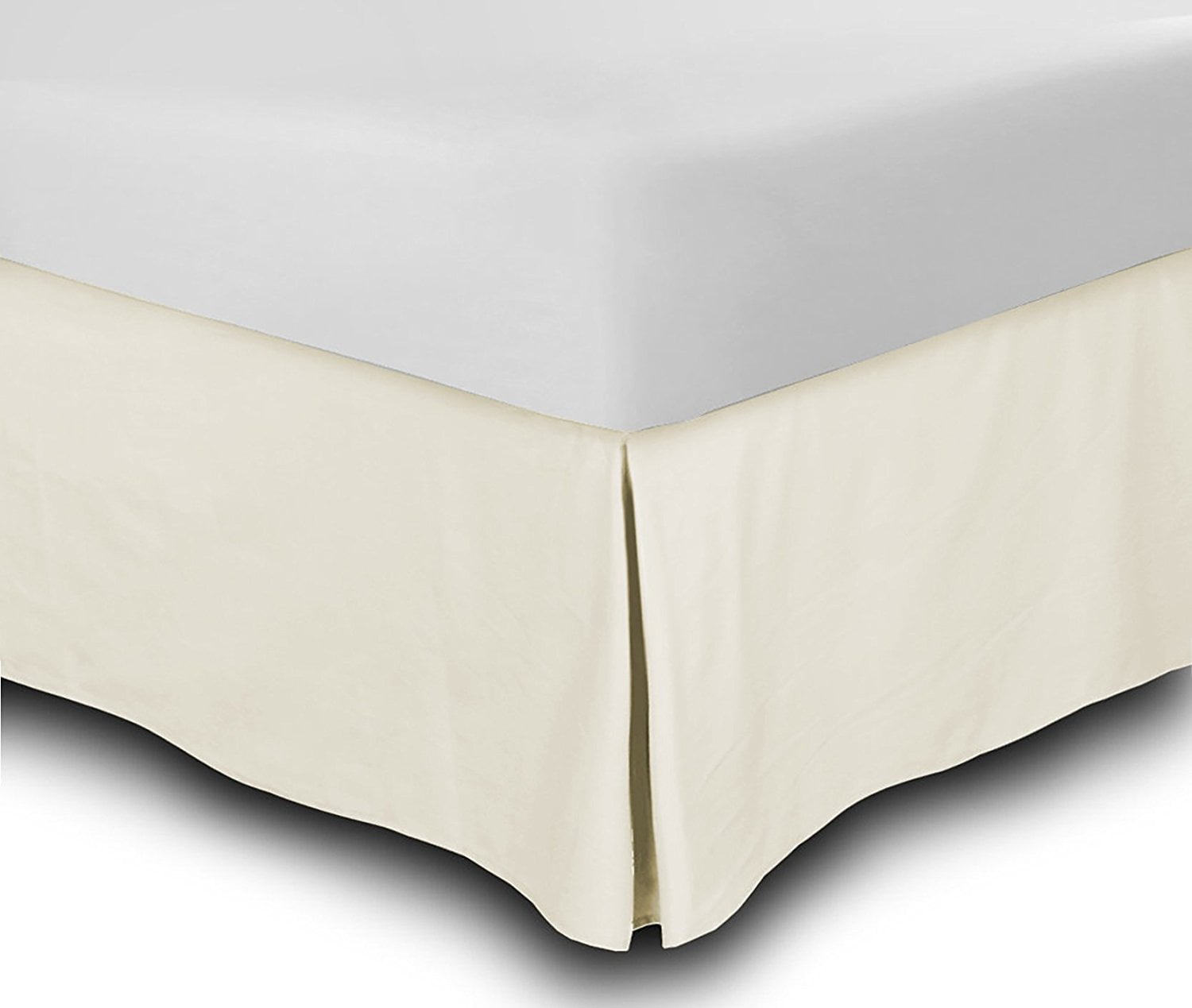 Bed Skirt (Full, White) Classic Tailored Hotel Quality Long Staple