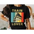 thumbnail image 2 of Train Lover Locomotive Tshirt, Mens Womens Train T Shirt, Railroad T Shirt Mens Gift for him, Train Engine Locomotive Railroad Gift T-Shirt, 2 of 10
