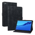 thumbnail image 2 of Case for MediaPad M5 Lite 10 10.1 inch 2018, Embossed Flower PU Leather Flip Wallet Folio Stand Cover, Black, 2 of 7