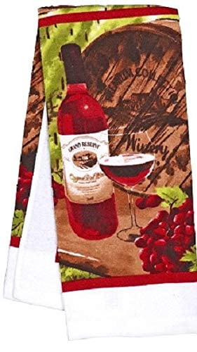 Winery Red Wine Themed Collection Oven Mitt Pot Holder Dish Towel Dish Scrubber 