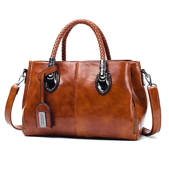 Titaking Women's Crossbody Handbags Shoulder Bag Zipper for Women PU Leather Brown