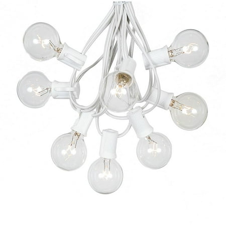 G40 Patio String Lights with 25 Clear Globe Bulbs ? Wedding Outdoor String Lights ? Market Bistro Café Hanging String...