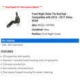 thumbnail image 2 of Front Right Outer Tie Rod End - Compatible with 2010 - 2017 Volvo XC60 2011 2012 2013 2014 2015 2016, 2 of 2