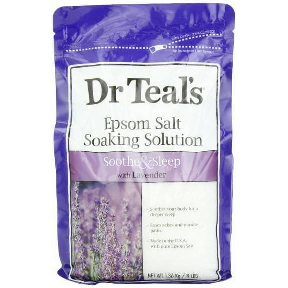 Dr Teals Lavender Epsom Salt - Soothe and Sleep - 3lbs - 1 bag (Pack of 2)