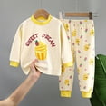 thumbnail image 2 of NIEWTR Winter Baby Boy Girl Clothes Set Outfits Unisex Long Sleeve Tops Pants 2PCS Long Sleeve Sweatshirt And Pants 2Pcs Set(Yellow,4-5 Years), 2 of 3