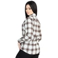 thumbnail image 2 of Women&rsquo;s Brown/Sand Plaid Print Long Sleeve Western Shirt 'El Se&ntilde;or de los Cielos' 44717, 2 of 3
