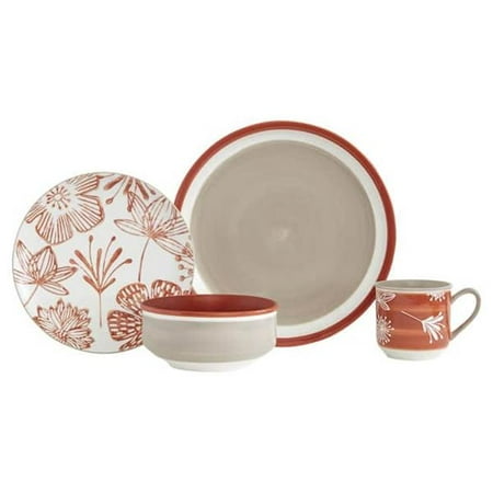 

Baum COUL16R Couleur Stoneware Dinnerware Set Red - 16 Piece