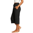 thumbnail image 5 of Bxsruta Women' s Active Drawstring Waist Knit Wide-Leg Capri Athleisure Workout Pants, 5 of 8