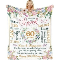 60th Birthday Gifts for Women,60th Birthday Decorations Women,60th Birthday Gift Ideas,Happy 60th Birthday Decorations for Her,Wife,Sister,Friend,Soft Throw Blanket 50" X 60"