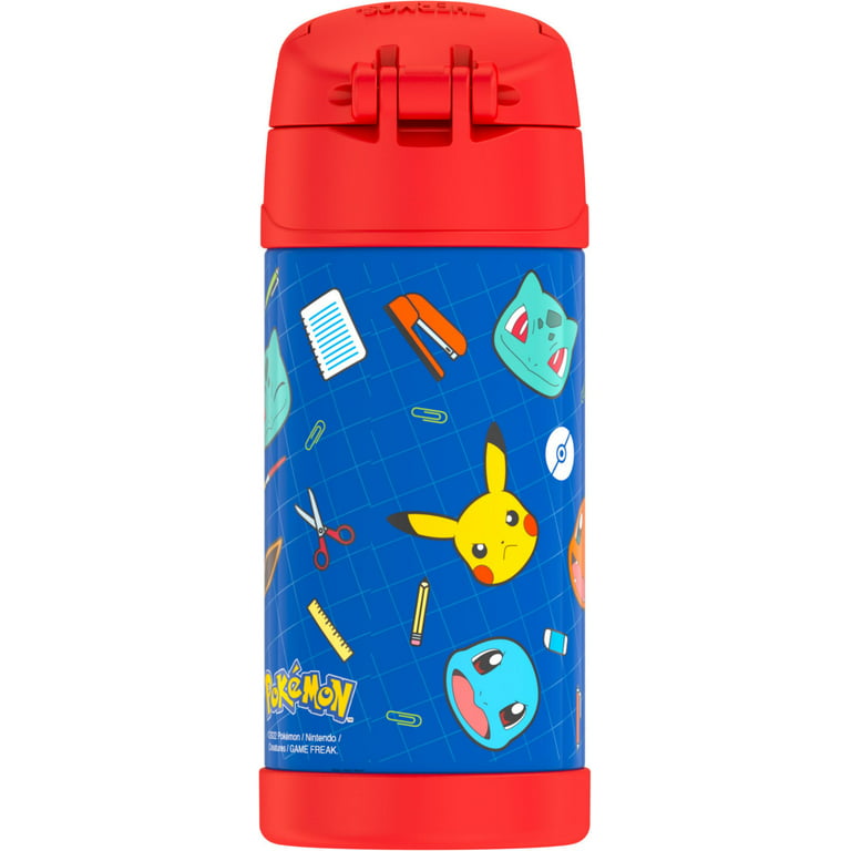  Thermos Funtainer 12 Ounce Stainless Steel Vacuum Insulated  Kids Water Bottle with Replacement Straws - Pokemon: Home & Kitchen