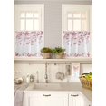 thumbnail image 5 of Pink Leaves 2 Panel Kitchen Curtains for Small Windows, Summer Botanical Bathroom Tier Curtain, Short Window Treatment for Bedroom/Living Room 55"x36", 5 of 6