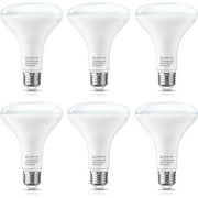 YANSUN Full Spectrum Light Bulb, 8W BR30 Premium Bulb 65W Equivalent Bright Happy LED Bulb Boosts Energy Mood & Performance Supports Circadian Rhythm Comfortable Daylight 5000K Dimmable, 6 Pack