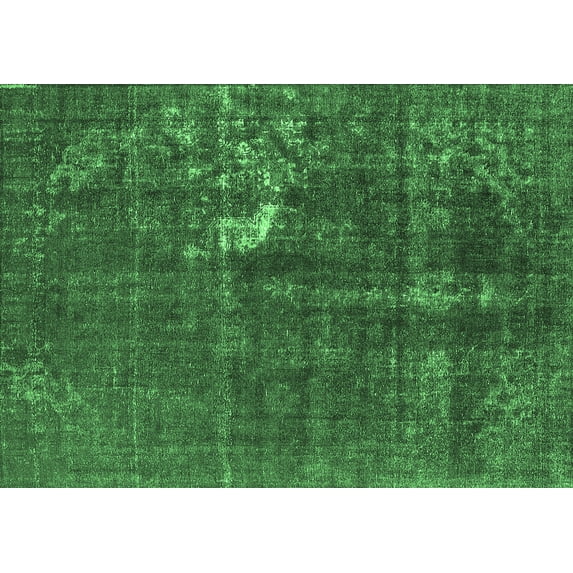 Ahgly Company Indoor Rectangle Oriental Emerald Green Industrial Area Rugs, 2' x 3'