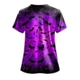 thumbnail image 7 of enyan Women's Halloween Shirts Spooky Season Short Sleeve T Shirt Halloween Pumpkin Ghost Fall Tee Top Halloween Tshirt Women(Purple,XXL), 7 of 7