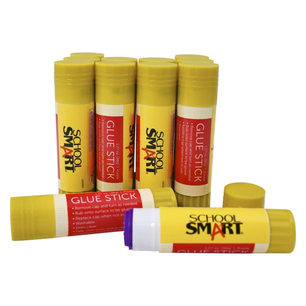 School Smart Non Toxic Washable Glue Sticks, 1.25 oz, 12Pack Walmart