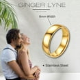 thumbnail image 5 of 6mm Stainless Steel Wedding Band Ring Women Men Ginger Lyne Collection, 5 of 6