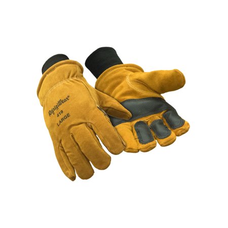 RefrigiWear Warm Double Insulated Cowhide Leather Work Gloves with Abrasion Pads