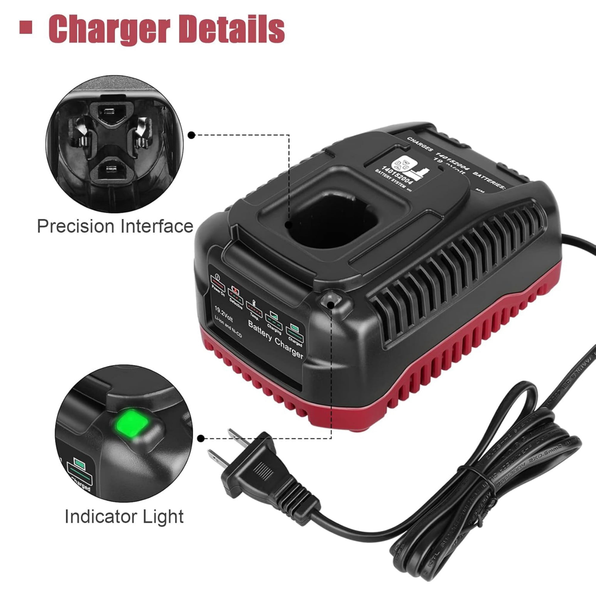 19.2V C3 Charger for Craftsman 19.2 Volt XCP Li-ion Ni-CD Battery 140152004