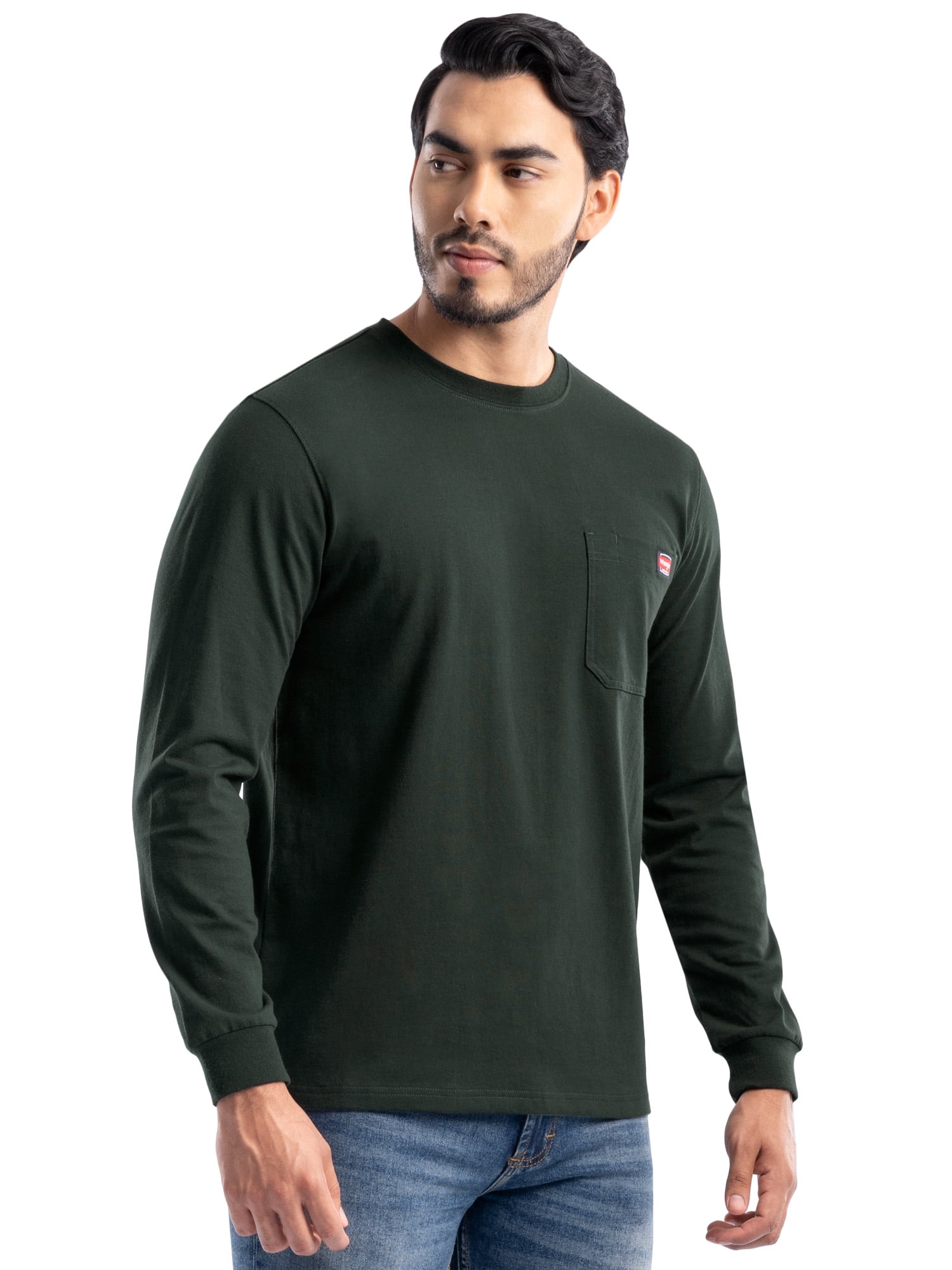 Wrangler Workwear Men's Long Sleeve Heavyweight Pocket T-Shirt, Size S-3XL (Men's and Big Men's)