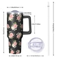 thumbnail image 2 of 40oz Pioneer Flower Floral Print Pattern Insulated Tumbler with Handle, BPA-Free Leak Proof Lid and Straws, Double Wall Vacuum, Hot 12h/Cold 34h, 2 of 6
