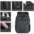 thumbnail image 2 of Mochila de viaje para portátil BIKROD 45 L extra grande de 18.4 pulgadas, negra, 2 of 6