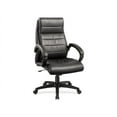 thumbnail image 4 of Lorell Deluxe High-back Leather Chair Leather Seat - Leather Back - 5-star Base - Black - 27.8" Width x 32" Depth x 44.5" Height - 1 Each, 4 of 6
