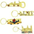 thumbnail image 2 of 12 Pack Gold NYC Souvenir Keychain Collection New York Metal Keychain Ring Bundle Includes Empire State, Freedom Tower, Statue Of Liberty, USA Flag, NY Cab, Bottle Opener too And More, 2 of 5