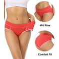thumbnail image 3 of wirarpa Women's Cotton Underwear Brief Mid Waist Stretch Briefs Hipster Panties 5 Pack Sizes 5-10, 3 of 6