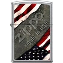 Zippo Lighter- Flags and Metal Made in USA Street Chrome Lighter #Z5083