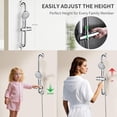 thumbnail image 4 of Bright Showers Stainless Steel Slide Bar Grab Rail Set Ada Compliant Includes Handheld Shower Head and 69'' Hose-Chrome, 4 of 9