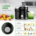 thumbnail image 2 of Juicer Machine, 500W Centrifugal Juicer Extractor with 3 Speed & Wide Mouth 3” Feed Chute for Fruit Vegetable, High Yield Juicer Included Cleaning Brush for Easy to Clean, Black, 2 of 5