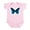 Petal Pink, variant on CafePress - Big Blue Butterfly Infant Bodysuit - Baby Light Bodysuit, Size Newborn - 24 Months