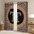 thumbnail image 2 of Feelyou Brown Initial T Curtains Pack of 2 (42x84 Each), Cheetah Print Curtains Blackout, 2 of 6