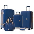 thumbnail image 1 of 5 Piece Hardside Luggage Set: 28 Inch Spinner Suitcase, 24 Inch Rolling Luggage, 20" Carry-On Suitcase, Toiletry Kit & Expandable Tote Bag, 1 of 9