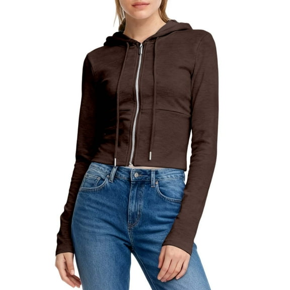 Bibifish Womens Hoodie Light Color Full Zip Up Drawstring Hood Cropped Fit Soft Fabric Casual Daily Outings Stylish Comfortable Hoodie