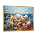 thumbnail image 2 of Designart "Geometric Serenity Seashell Art I" Animals Floater Framed Wall Art Living Room, 2 of 7