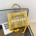 thumbnail image 1 of Large Capacity Transparent Tote Bag, Simple Letter Print Shoulder Bag, All-Match Bag, 1 of 5