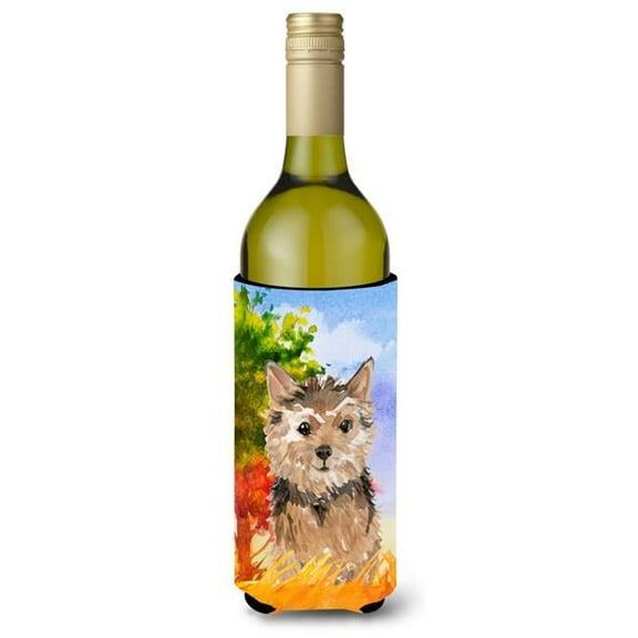 Fall Norwich Terrier Wine Bottle Beverage Insulator Hugger