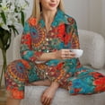 thumbnail image 6 of Bingfone Womens Pajama Sets Mandala Colorful Print,Long Sleeve Loungewear Pajamas Set-Small, 6 of 8